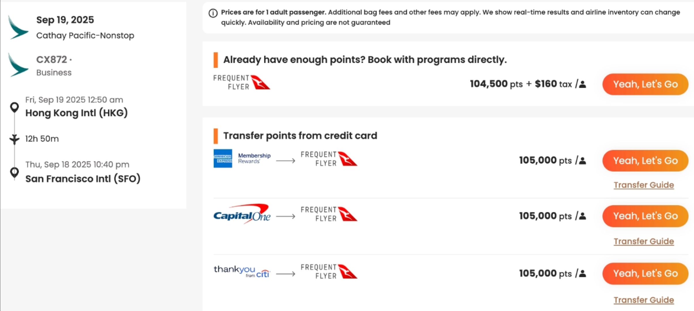 Real booking confirmation